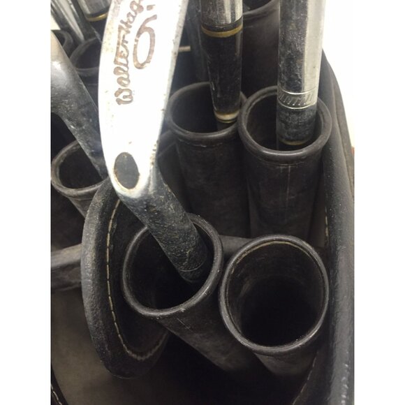 Vtg 1960's Northwestern Golf Co. Golf Folding Rolling Cart Bag 13 Clubs  Tubes - Picture 5 of 10